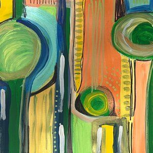 Original Abstract Art Ode to HW 9 x 12" unmatted and unframed signed